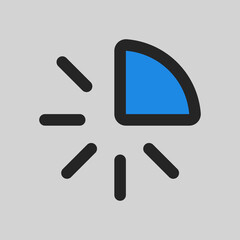 Quarter hour icon in filled line style, use for website mobile app presentation