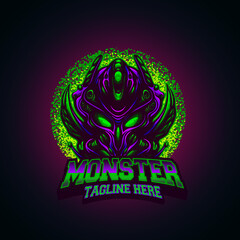 alien logo mascot character vector