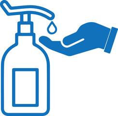 Hygiene hand icon, hand washing icon blue vector