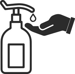 Hygiene hand icon, hand washing icon black vector