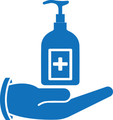 Hygiene hand icon, hand washing icon blue vector