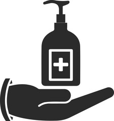 Hygiene hand icon, hand washing icon black vector