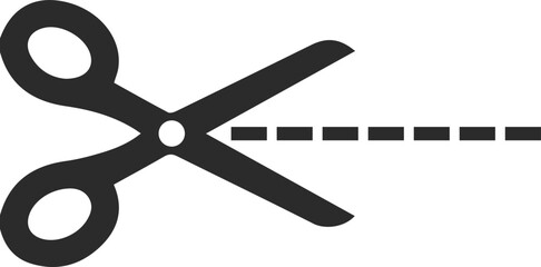 Scissor cut icon, tailor object icon black vector