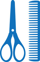 Scissor cut icon, scissor icon blue vector