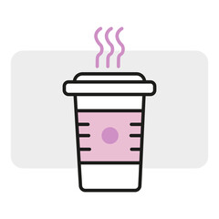 Cartoon coffee cup in sketch style. Vector illustration. stock image.