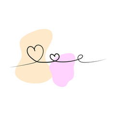 Hearts line spots. Pink hearts line spots. Vector illustration.