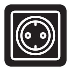 power socket glyph icon