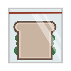 Cartoon sandwich bag. Fast food concept. Vector illustration. stock image.