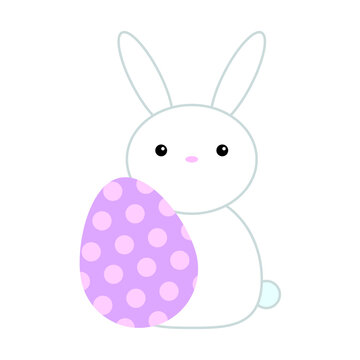 Vintage rabbit easter egg. Spring decoration. Vector illustration. Stock image.