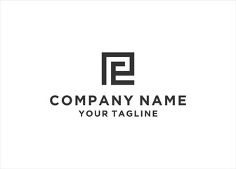 Letter PE Logo Design , Minimal PE Monogram in Editable Vector Format