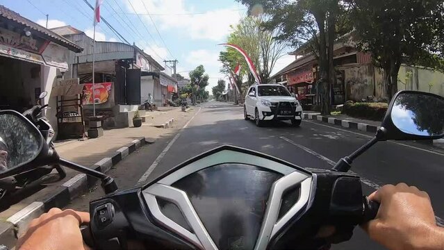 Time lapse riding a motorcycle in Bali, Indonesia