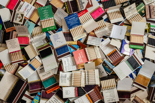 Sibiu city, Romania - 08 September, 2021. Envelope Safety matchbox huge collection