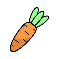 Cartoon carrot. Sweet food. Natural background. Vector illustration. stock image.