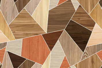 seamless colorful pattern art design wood texture wall tiles for decor.