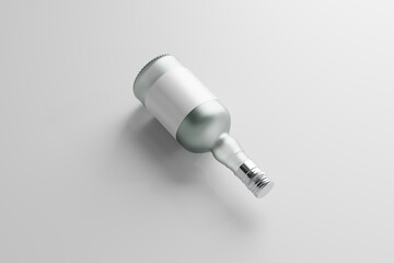 clear glass liquor bottle