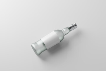 clear glass liquor bottle