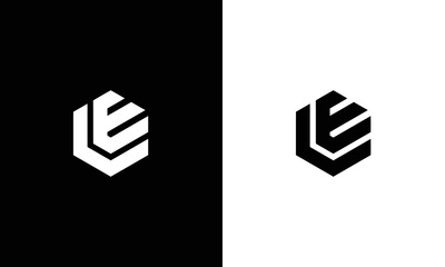 LE L E logo design concept with background. Initial based creative minimal monogram icon letter. Modern luxury alphabet vector design - obrazy, fototapety, plakaty