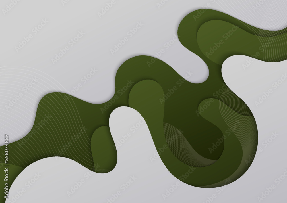 Poster abstract green wavy pattern design decorative. overlapping with stripe lines template background.