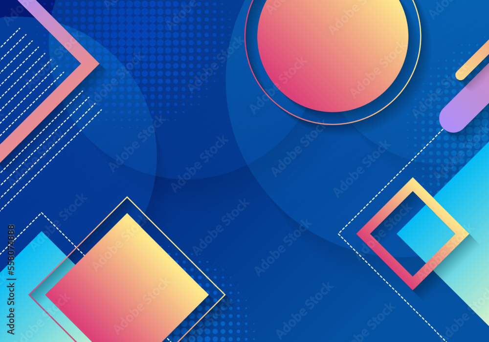 Fototapete abstract geometric template design of shape with gradient color overlapping. design of minimal with 