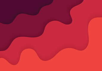 Abstract gradient red and magenta wavy pattern design with papercut design and shadow. Overlapping design for cover background. - 558074843