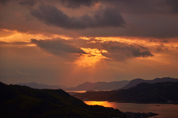 広島の因島の白滝山の山頂の風景