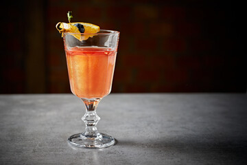 Creative cocktail with orange juice