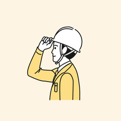 横を向いた現場監督、建築士の男性