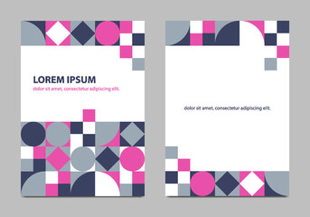 Set of bauhaus abstract geometric cover background. Template for annual report, cover notebook, poster, etc