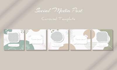 Aesthetic Social media post banner carousel template © ankh