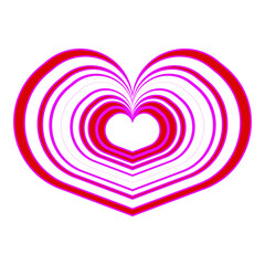 An abstract transparent heart shape design element.
