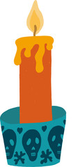Day of the dead Mexican holiday candle icon