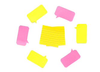 Message bubble or memo pad or speech bubbles isolated on a white background