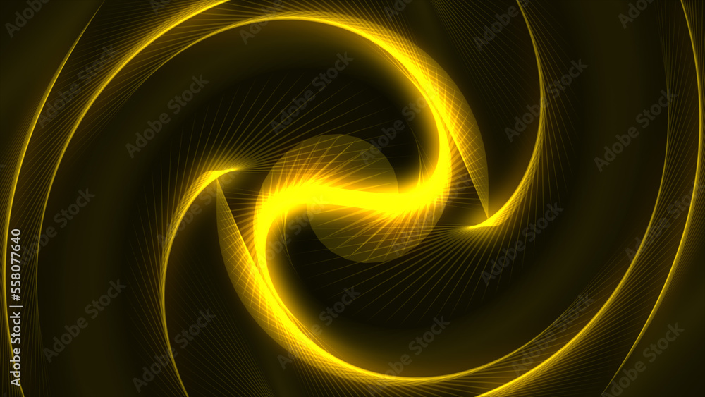 Poster yellow wave of particles. background big data visualization futuristic technology. network connectio