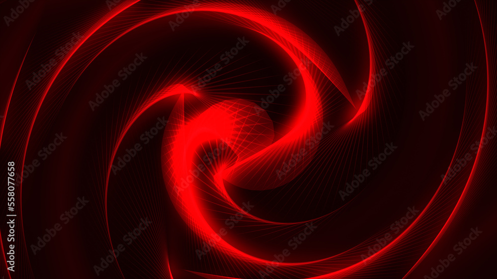Poster red twisted wave background. beautiful wave shaped array of glowing dots. wave of particles.