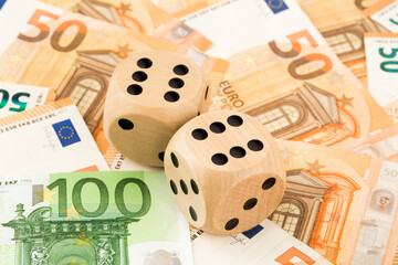 Euro money and dices