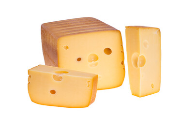 big piece of cheese isolated