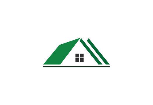 Real estate logo, builder logo, roof construction logo design template vector illustration.