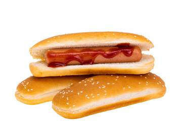 hot dog bun isolated