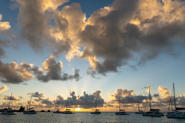 Couché de soleil aux iles vierges britanniques, Caraïbes