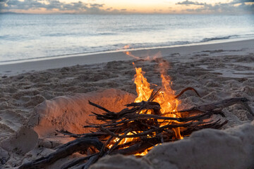 Feux de bois dans les iles vierges britanniques,  caraïbes