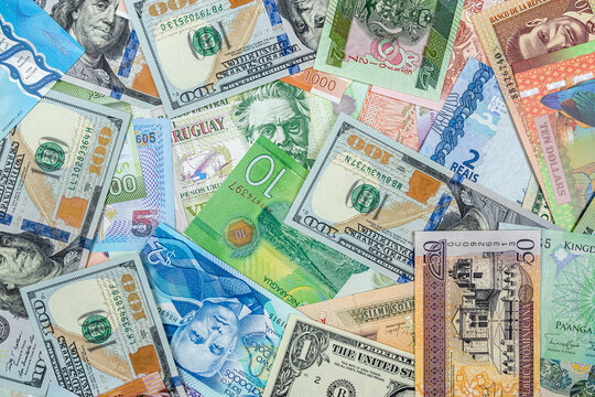 different South central and north American money background