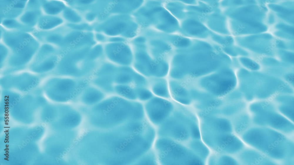 Poster loop animation of water surface with caustic phenomenon, 3d rendering.
