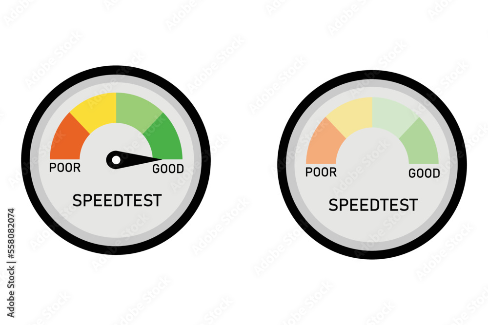 Poster internet speed meter illustration in vector format. suitable to be used as a design element for inte