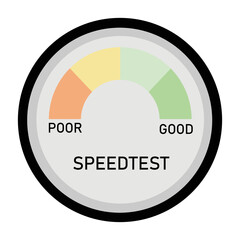 illustration template of Internet speedometer to check internet speed in Vector format. Suitable to be used as a design element for internet speed, network quality, internet connection performance. Av