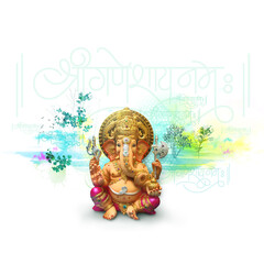 Creative concept of shree Lord Ganesha is a indian festival
