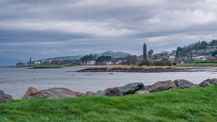 Scottish Town of largs Looking North Past the Pencil Monument