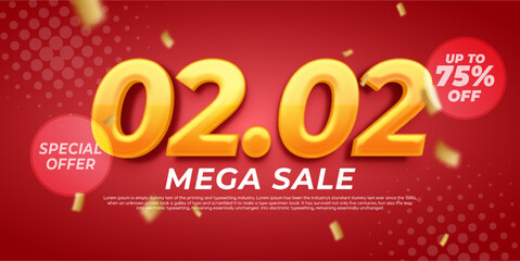 02.02 Mega sale special offer banner template