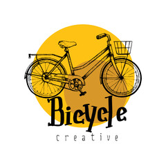 Bicycle vector sketch  illustration