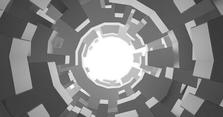 abstract 3d background with circles infinite technology tunnel