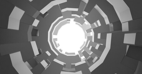 abstract 3d background with circles infinite technology tunnel
